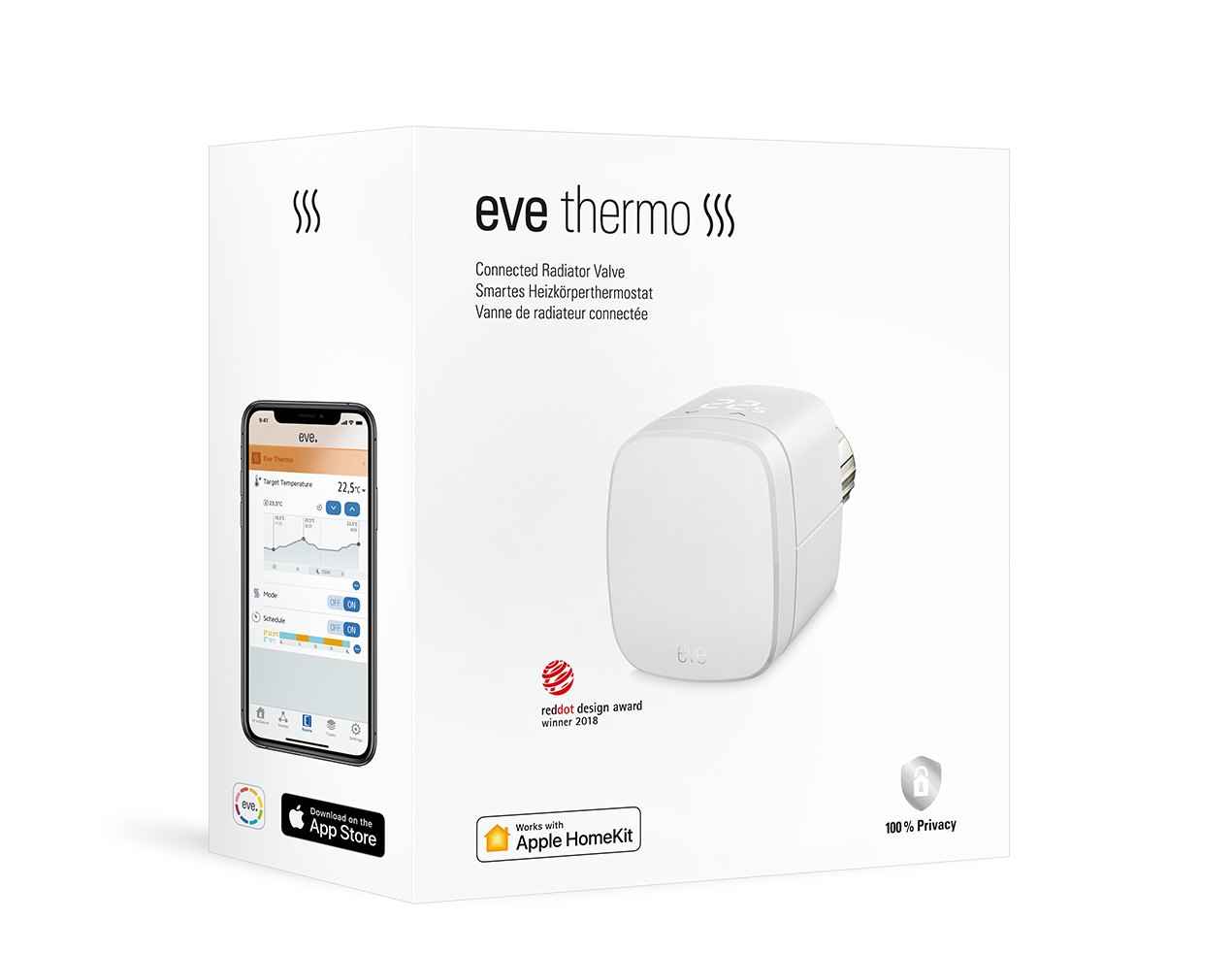 Bluetooth Low Energy - Heizkörperthermostat mit Apple HomeKit-Unterstützung Vorgängermodell Elgato Eve Thermo