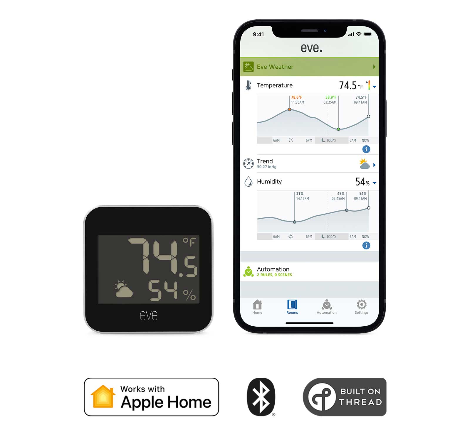  Eve Degree - Apple HomeKit Smart Home Outdoor Weather Station  for Tracking Temperature, Humidity, & Air Pressure, IPX3 Water Resistant :  Patio, Lawn & Garden