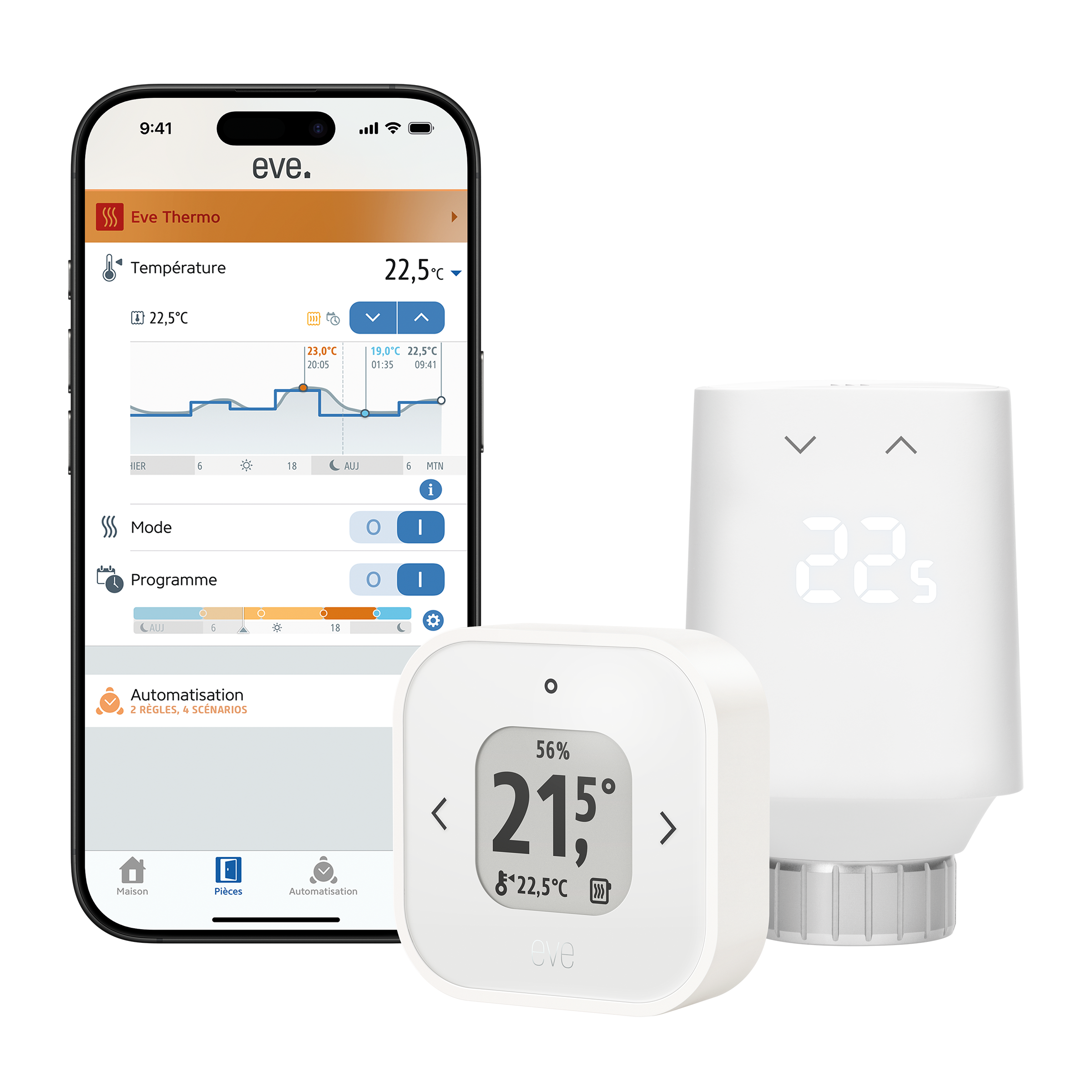 Eve Thermo Comfort Set: Eve Thermo (5e génération) + Eve Thermo Control