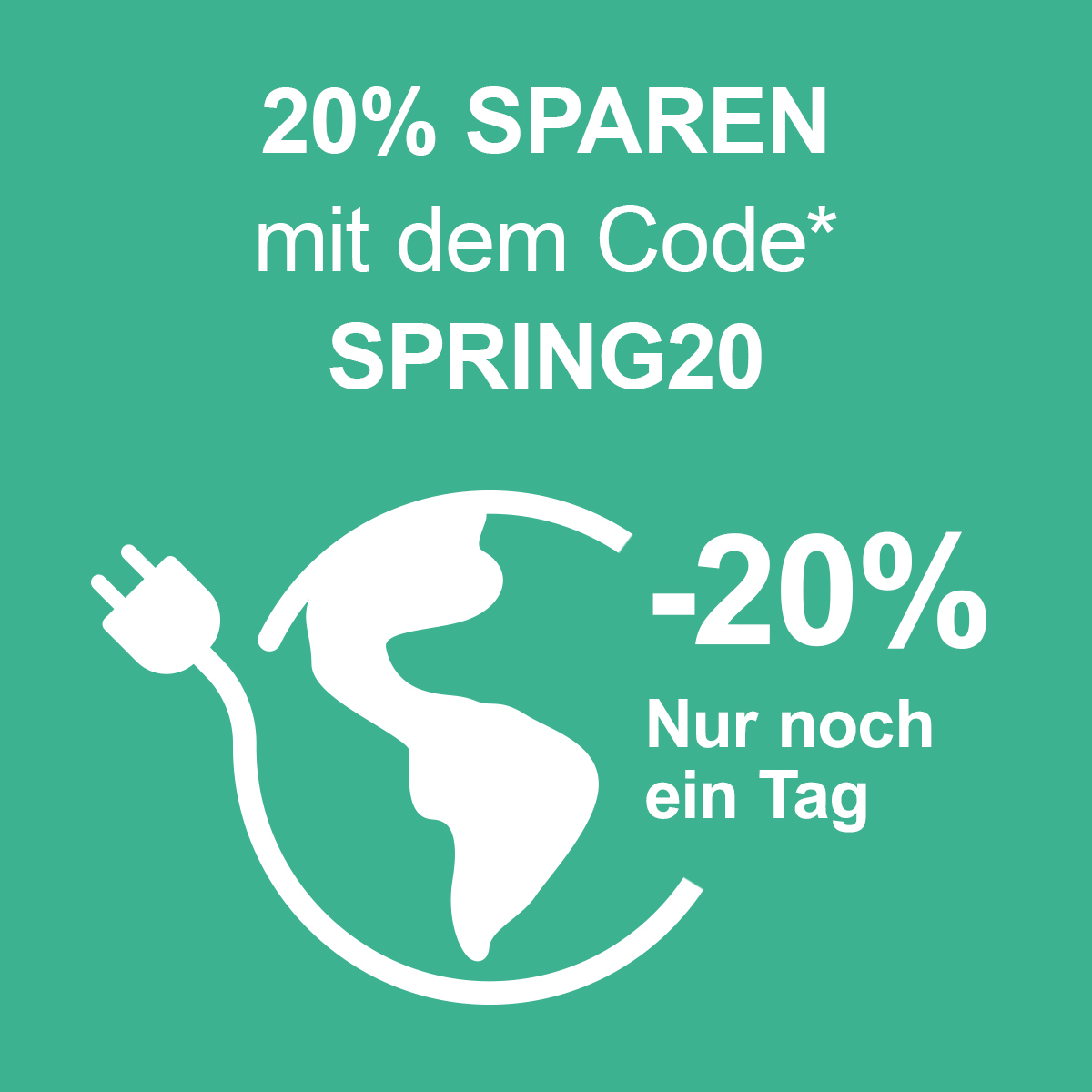 Banner Earth Day. Save 20% with code SPRING20