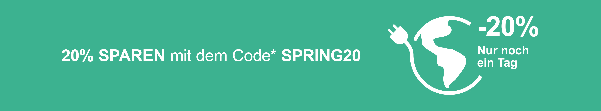 Banner Earth Day. Save 20% with code SPRING20