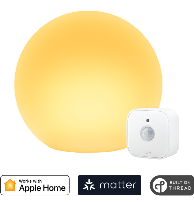 Eve Flare et Eve Motion compatible Apple Home, Matter et Thread