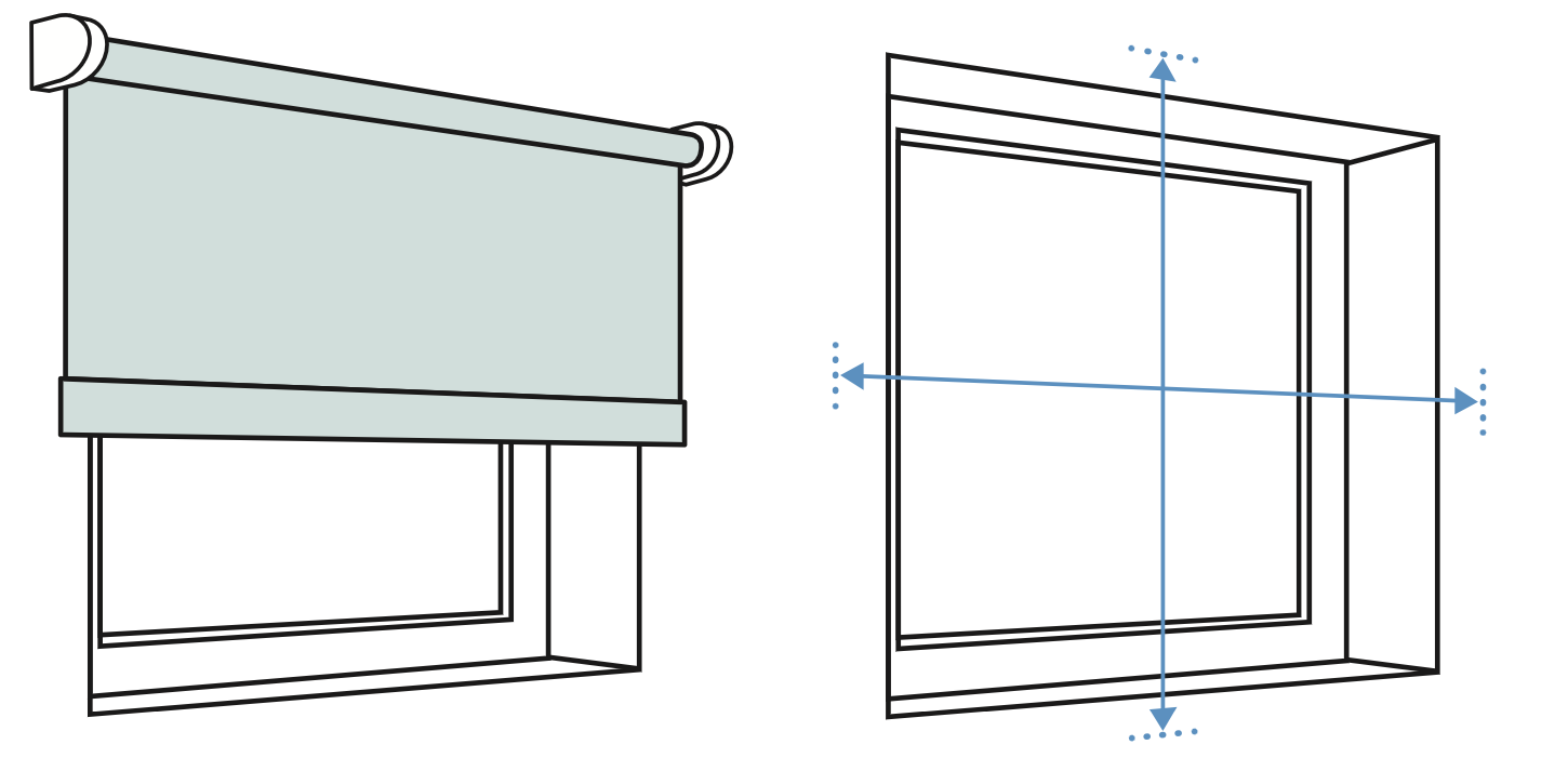 Eve Blinds Collection - outside the recess – How to measure